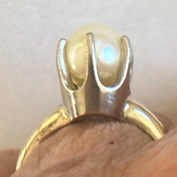 7mm Akoya Pearl SOLID 14K White Gold Ring - Picture 6 of 12